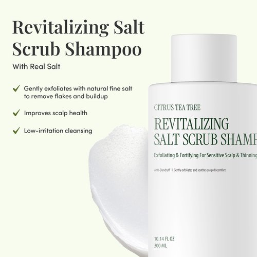 CURLYSHYLL Revitalizing Salt Scrub Shampoo | Exfoliating & Clarifying Scalp Treatment | Dual Salt Formula | Scalp Care for Thinning Hair | 300ml