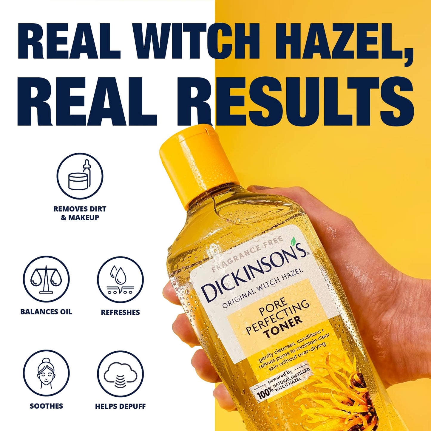 Dickinson's Original Witch Hazel Pore Perfecting Toner, 100% Natural, 3 count