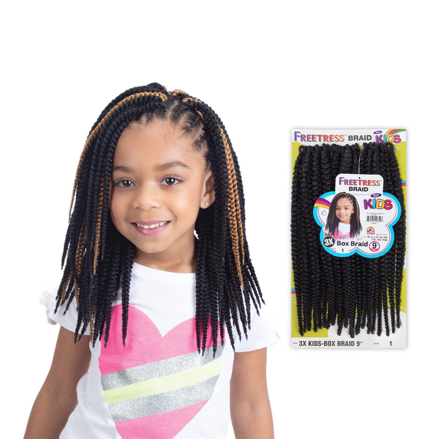 FreeTress Crochet Braids 3X Kids Box Braid 9" (1-PACK, T27)