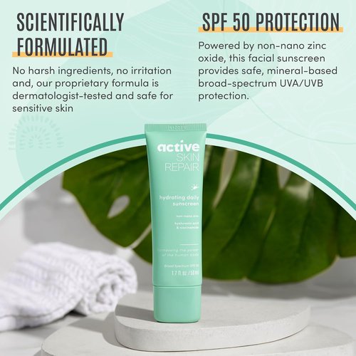 Active Skin Repair SPF 50 - EWG-Certified Hydrating Daily Sunscreen & Face Moisturizer | 1.7 fl. oz.