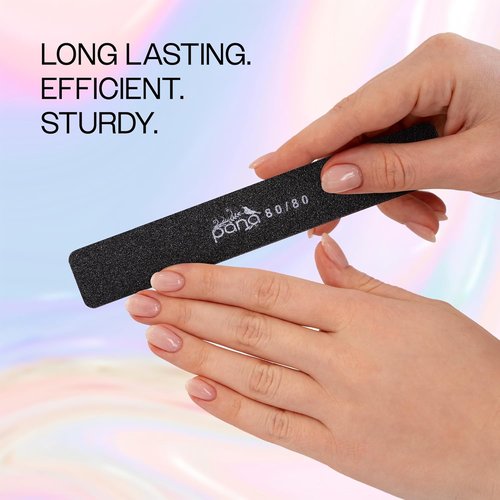 PANA Jumbo Size Double-Sided Nail Files | 10PCS Black Emery Boards, 80/80 Grit for Manicure & Pedicure