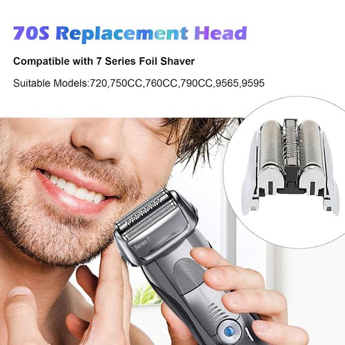 Braun 70S Electric Shaver Head Replacement - Compatible with 7 Series Models 720, 750CC, 760CC, 790CC, 9565, 9595