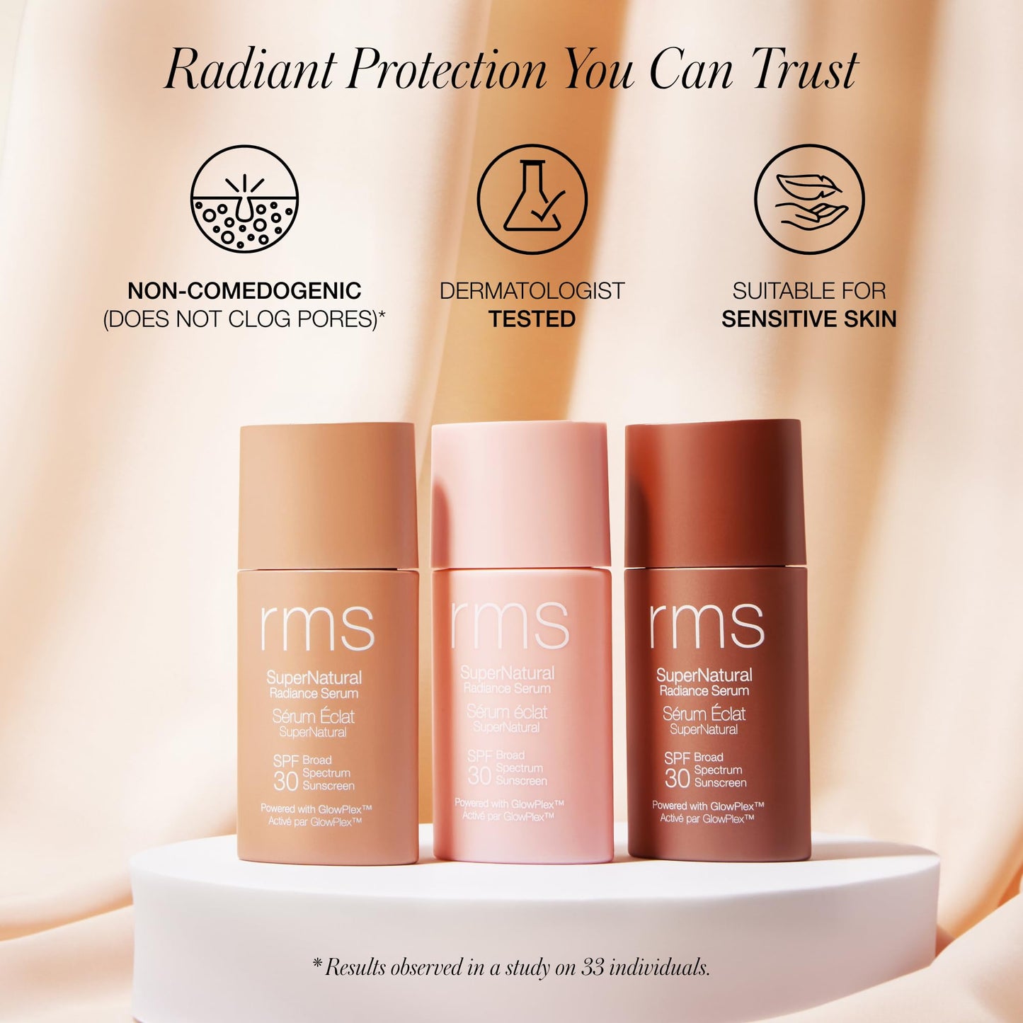 SuperNatural Radiance Serum Broad Spectrum SPF 30 Sunscreen - Tinted Sunscreen for Face, Tinted Mineral Sunscreen for Face, Tinted SPF Skin Tint