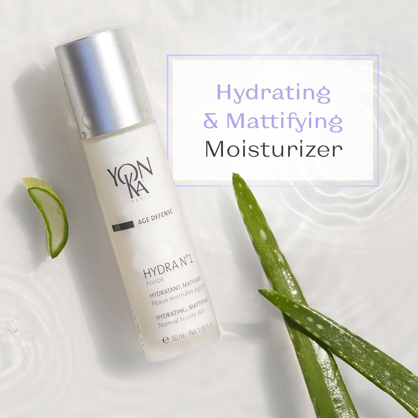 Yon-Ka Hydra No.1 Fluide - Lightweight Age Defense Moisturizer with Hyaluronic Acid | 1.69 fl oz | Paraben-Free for Normal & Oily Skin