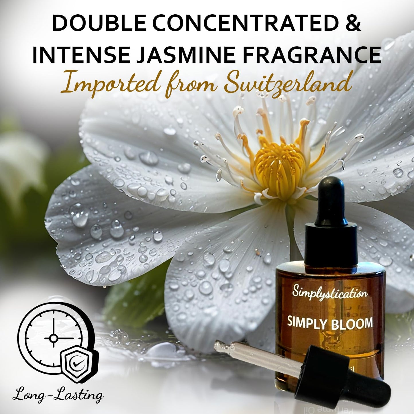 Simplystication Simply Bloom – Alcohol-Free Skin Parfum for Women – Inspired by Gcci Bloom – Long-Lasting, Hydrating Eau de Parfum with MCT Liquid Coconut Oil – 1 oz (30 ml Dropper)