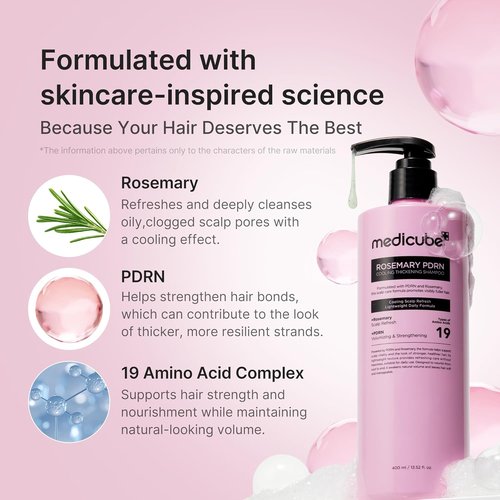 Medicube Rosemary PDRN Clarifying Shampoo - Refreshing & Nourishing Care for Fine Hair | 13.52 fl. oz.