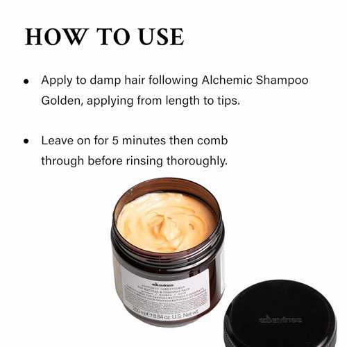 Davines Alchemic Conditioner - Color Depositing Cream for Golden Blonde & Honey Hair | Hydrates & Intensifies Warm Tones, 8.45 Fl Oz