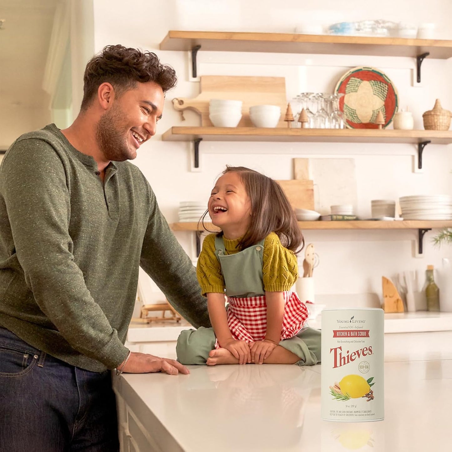 Young Living Thieves Kitchen & Bath Scrub - 14 Oz Plant-Based Formula | Tough on Grease & Grime