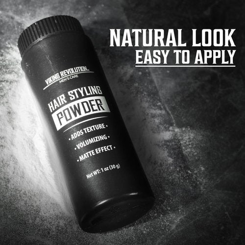 Viking Revolution Hair Styling Powder for Men - Easy to Apply Mattifying & Volumizing Hair Texture Powder for Men (1 Oz - 1 Pack)