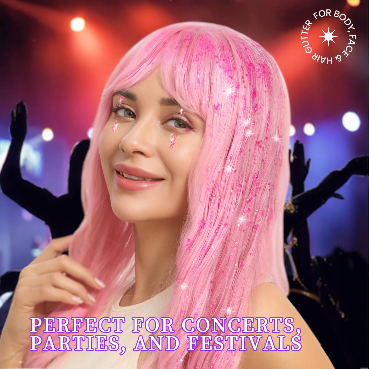 Teenitor Face Glitter Gel Set, No Glue Body Glitter, Festival Makeup Glitter for Face, Body, Hair, Total 120g/4.23oz, 12 Color