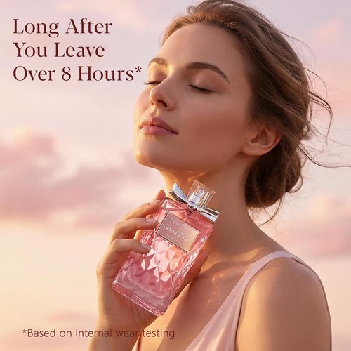 Perfume for Women, Alcohol-Free Long Lasting Fresh Floral Fragrance, Light & Soft Scent with Jasmine, Peony & Lemon, Sandalwood & Musk Base, 100ml / 3.4 fl oz, Gift for Women & Moms (Serene Petal)