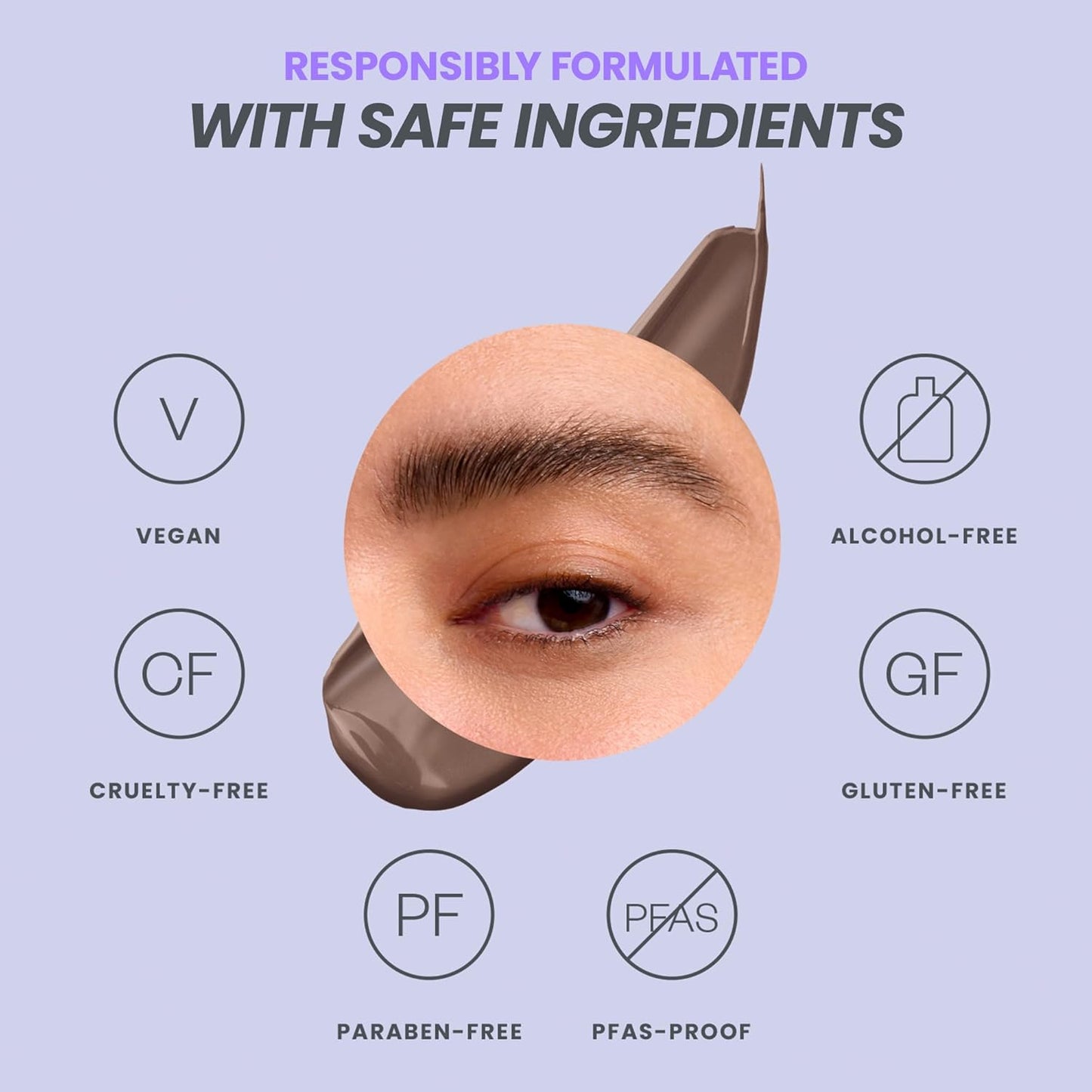 Wonderskin Brow Stain & Go Masque - Long Lasting, Transfer Proof Eyebrow Tint in Dark Brunette
