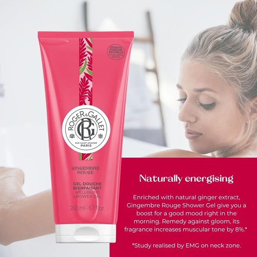 Roger & Gallet Body Wash - Gingembre Rouge Red Ginger Shower Gel for Women | 6.6 Oz