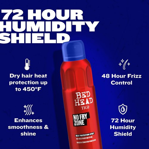 Bed Head by TIGI No Fry Zone Dry Heat Protectant Mist - 450°F Thermal Protection & 72-Hour Humidity Shield | 4.5 oz