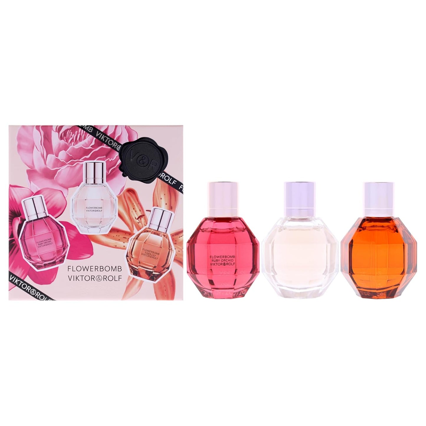 Viktor & Rolf Flowerbomb Trio Set - 3 Pc Mini Gift Set with Ruby Orchid & Tiger Lily, 0.24 oz EDP
