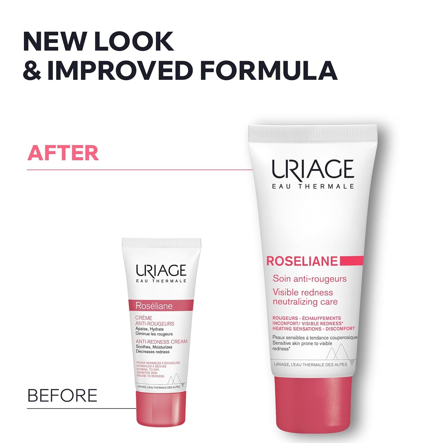 Uriage Roséliane Redness-Neutralizing Rich Face Care - Soothes & Nourishes with Red Algae, Ceramides & Shea Butter
