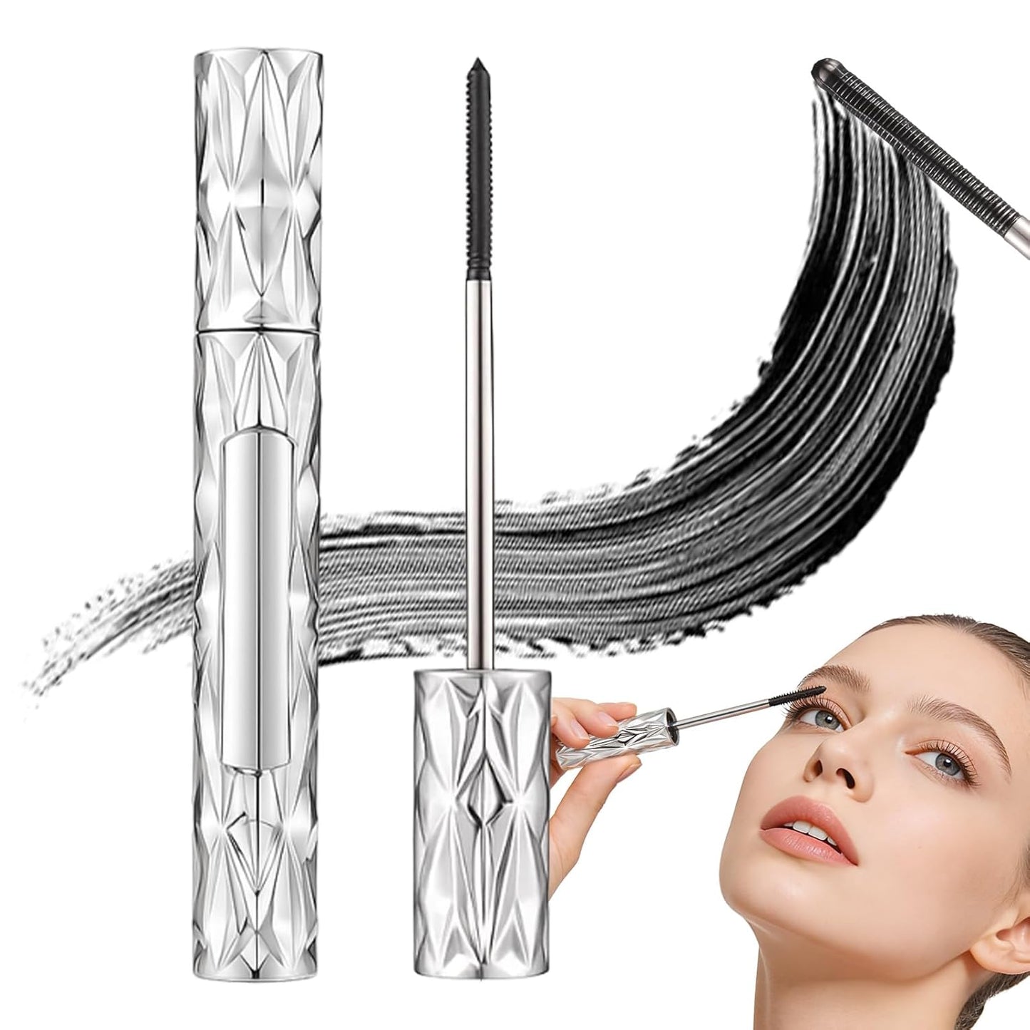 Skiennix Eyelash Primer - Tubular Waterproof Volumizing Mascara with Metal Wand | Black, 2026 Edition