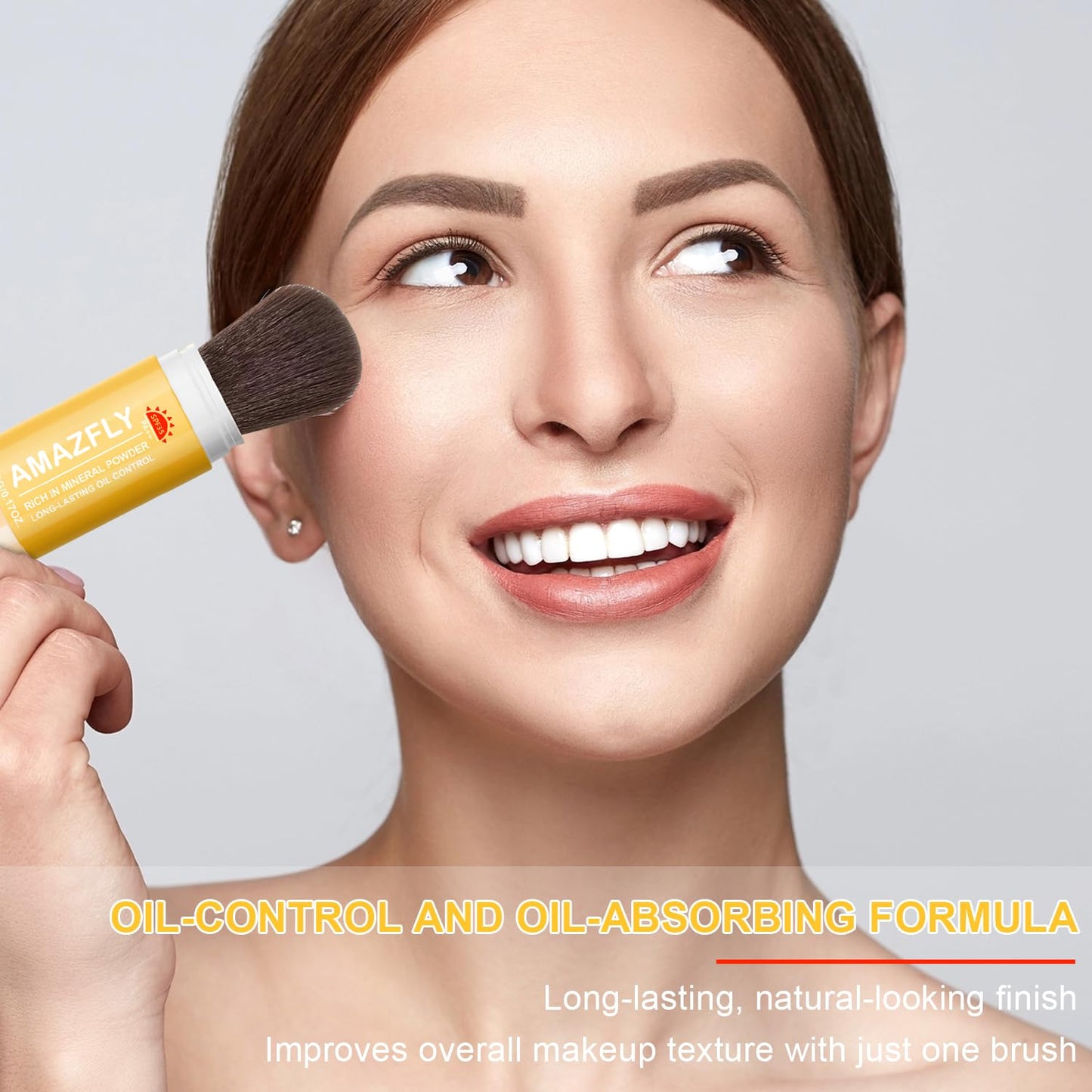 Skiennix Mineral Sunscreen Setting Powder - SPF 35 Brush Powder for Face & Scalp | Lightweight, Oil Control, Translucent