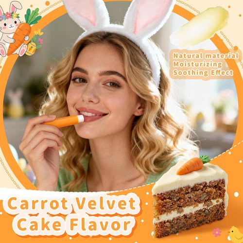 Regine Switzerland Carrot Lip Balm - Moisturizing Easter Gift Set | 6 Pcs Red Velvet Cake Flavor
