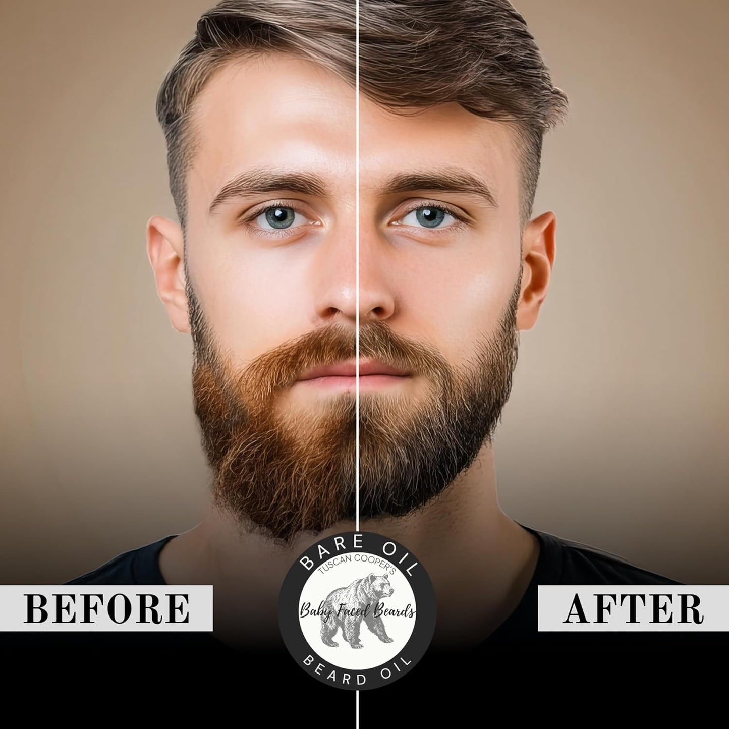 Tuscan Cooper's Beard Oil for Men - Hydrating & Nourishing Natural Softener | Unscented Coconut, Jojoba & Almond