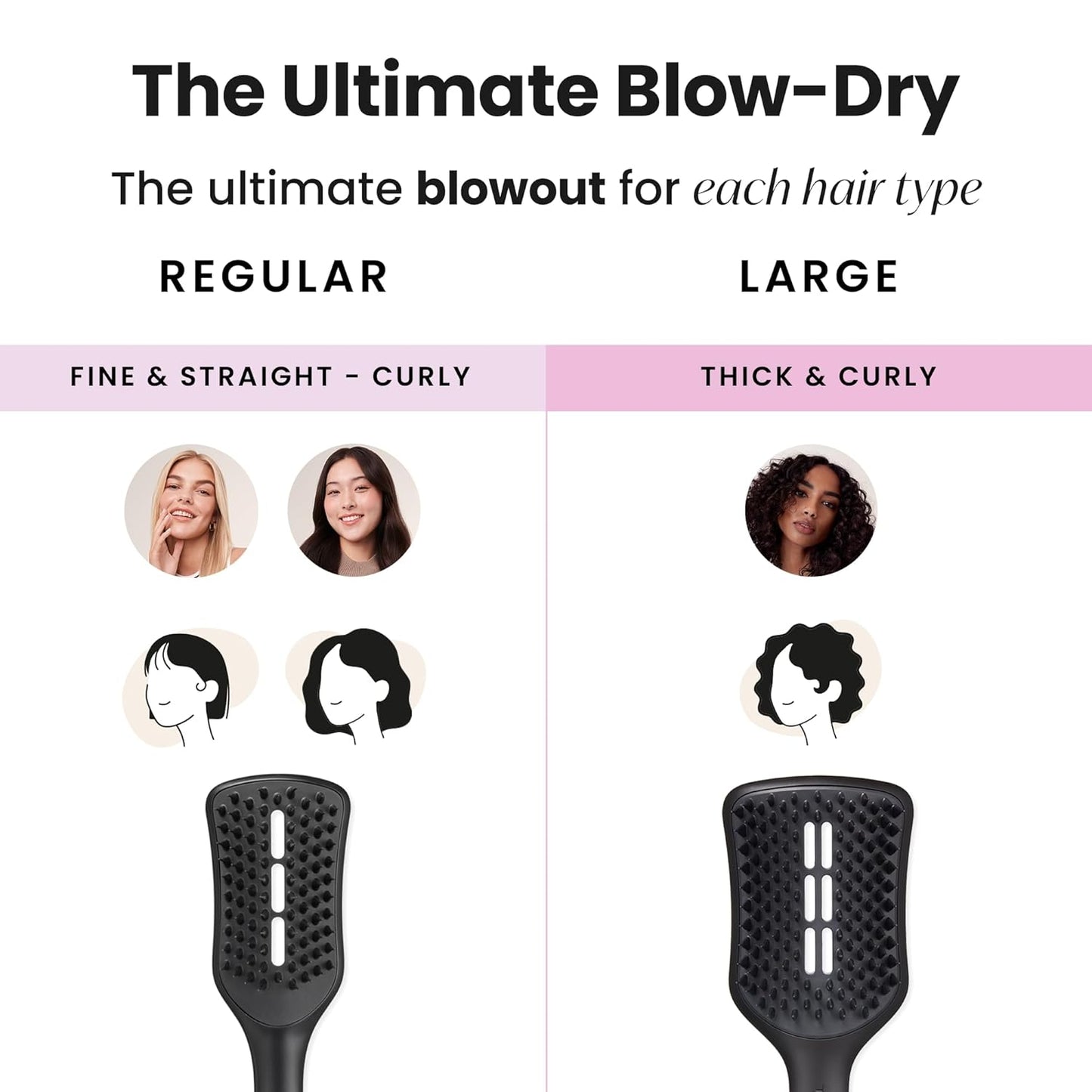 Tangle Teezer Ultimate Blow Dry Brush - Vented Hair Brush for Quick Blowouts | Adds Volume & Lift, Jet Black
