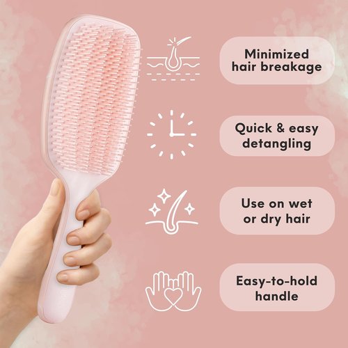 Lily England Detangling Brush - Pain-Free Styling for Curly Hair | Flexible Bristles in Rose Gold