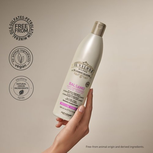 Il Salone Milano Professional Curl Conditioner - Dual Use Leave In Conditioner or Rinse Off - Heat Protection - Hydrates, Moisturizes, Softens - For All Curl Types (16.9 fl oz / 500ml)