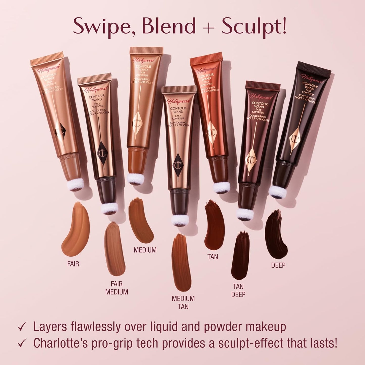 Charlotte Tilbury Hollywood Liquid Contour Wand - Easy Contour Stick & Bronzer for Natural Sculpting