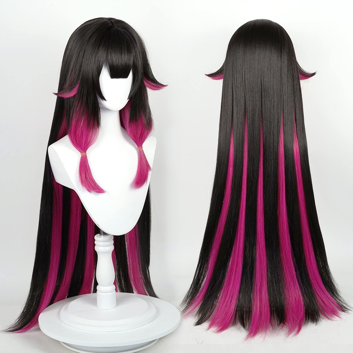 Cosplay Wig for Genshin Impact Colombina Damselette Anime Wigs With Black Mix Light Purple Hair Synthetic Fabric with Free Wig Cap for Comic Con, Cosplay Show, Halloween