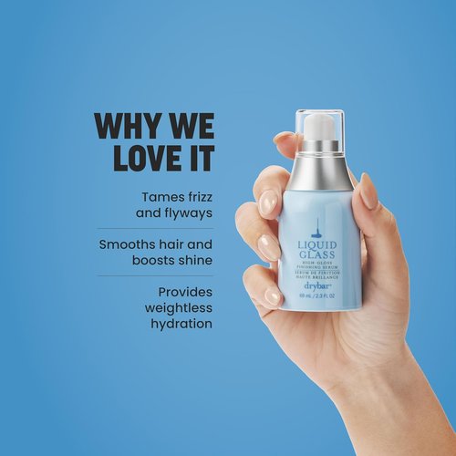 Drybar Liquid Glass High-Gloss Finishing Serum - Reduces Frizz & Tames Flyaways | Vegan, Cruelty-Free, Weightless Hydration