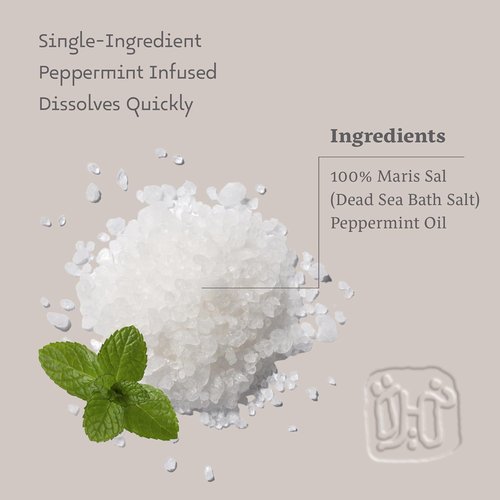 Dead Sea Salts - Relaxing Bath Soak for Body Rejuvenation with Peppermint Oil | 8.82 oz Natural Mineral Salts