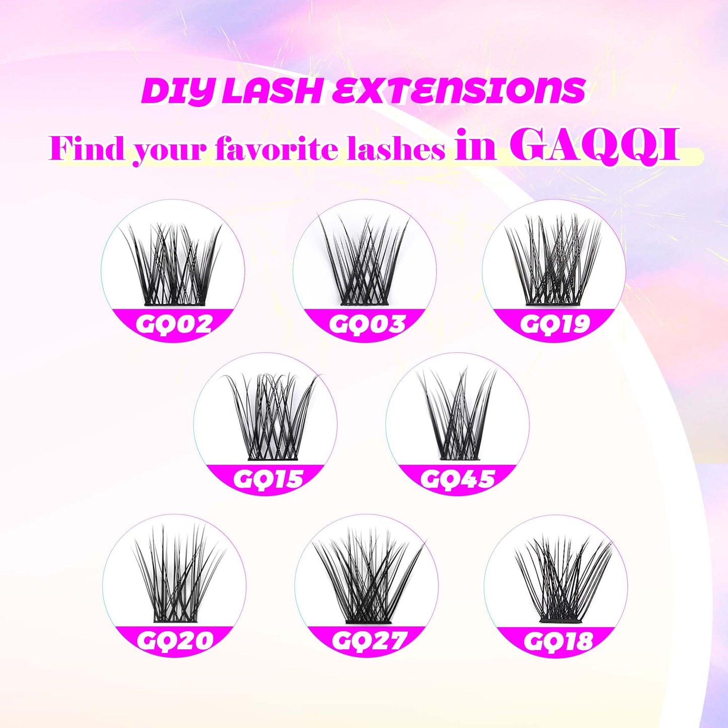 GAQQI Lash Clusters, D Curl 112 Clusters False Eyelash, Individual Lashes Soft and Lightweight Only 16MM Length, Reusable Cluster Lashes(GQ02,16mm, D Curl)