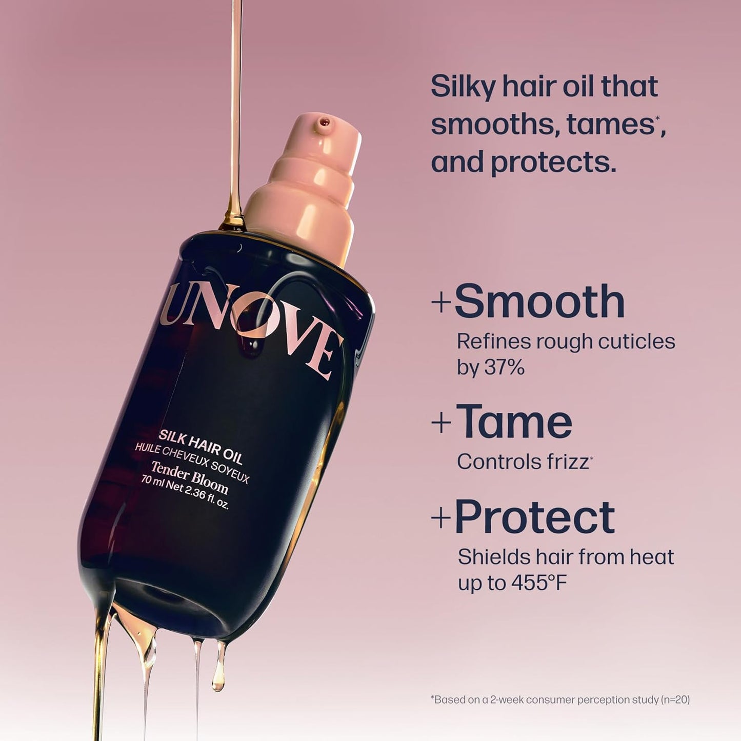 UNOVE Silk Oil Essence Hair Serum - Nourishing Lightweight Oil for Dry, Frizzy Hair | 70ml/2.4fl.oz | Heat Protection & Smoothing