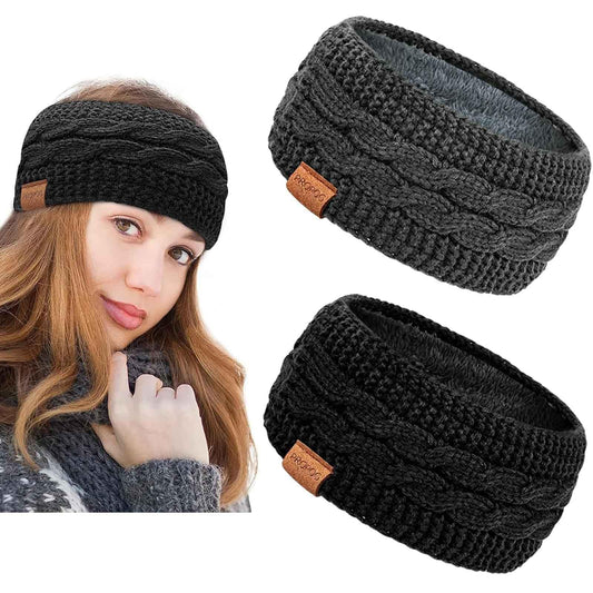 PROPOG Winter Headbands for Women Ear Warmer, Knit Womens Winter Headband Thick Ear Warmers for Women Soft Warm Head Wraps Ear Covers for Cold Weather