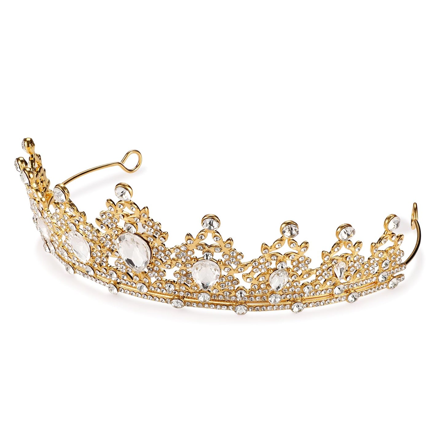 Gold Girls Princess Tiara Headband Prom Crown Valentines Gift Halloween Costume Bride Bridesmaid Hair Wedding Hairband Cosplay Headpiece Queen