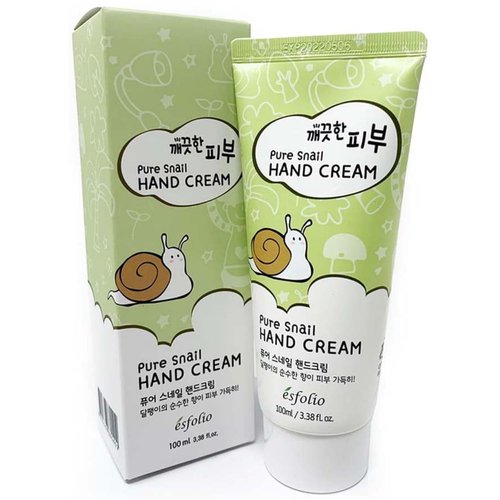 Esfolio Pure Skin Snail Hand Cream - Deep Moisturizing & Restoring Lotion with Snail Mucin | Non-Greasy, Fast Absorbing (3.38 OZ/100ML)