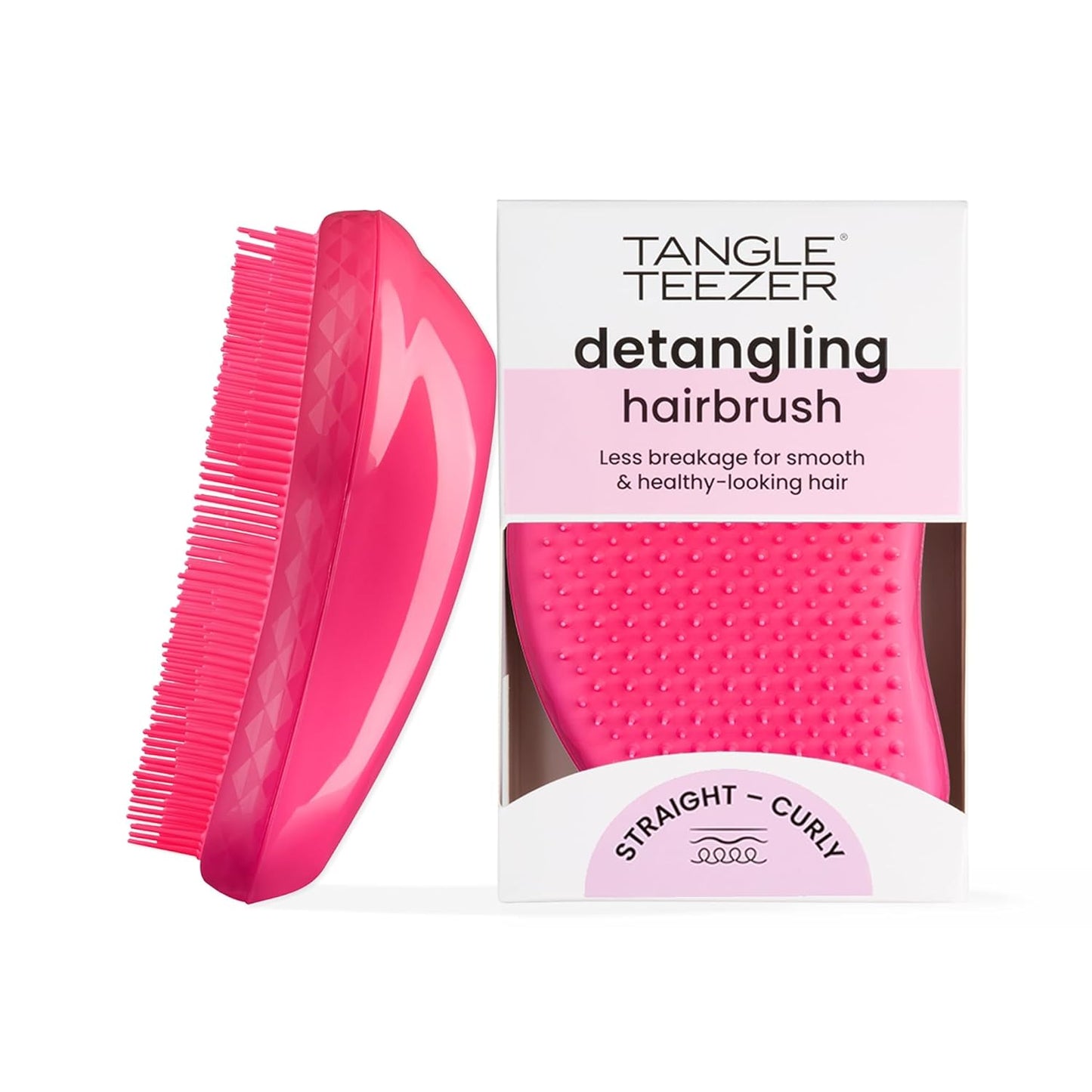 Tangle Teezer Original Detangling Brush - Effortlessly Untangles Wet & Dry Hair | Pink Fizz