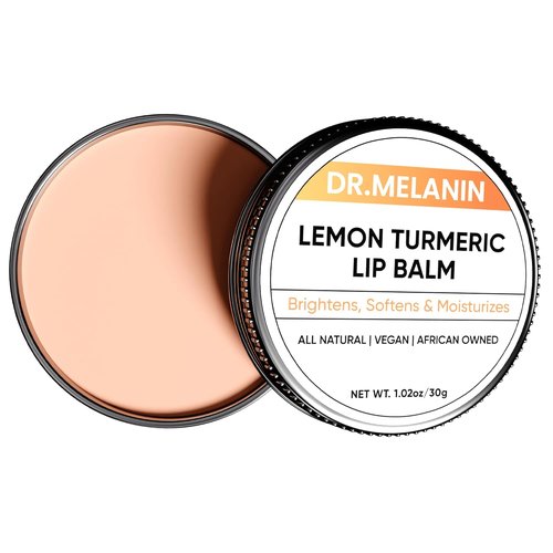 Dr. Melanin Lemon Turmeric Lip Balm - Natural Moisturizer for Dark Lips | Hydrating & Tone-Improving, 1.02 oz