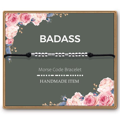 ASELFAD Morse Code Bracelets for Women, Funny Best Friend Birthday Gifts for Women Friendship Bracelets, Teen Girl Gifts Trendy Stuff, Inspirational Jewelry