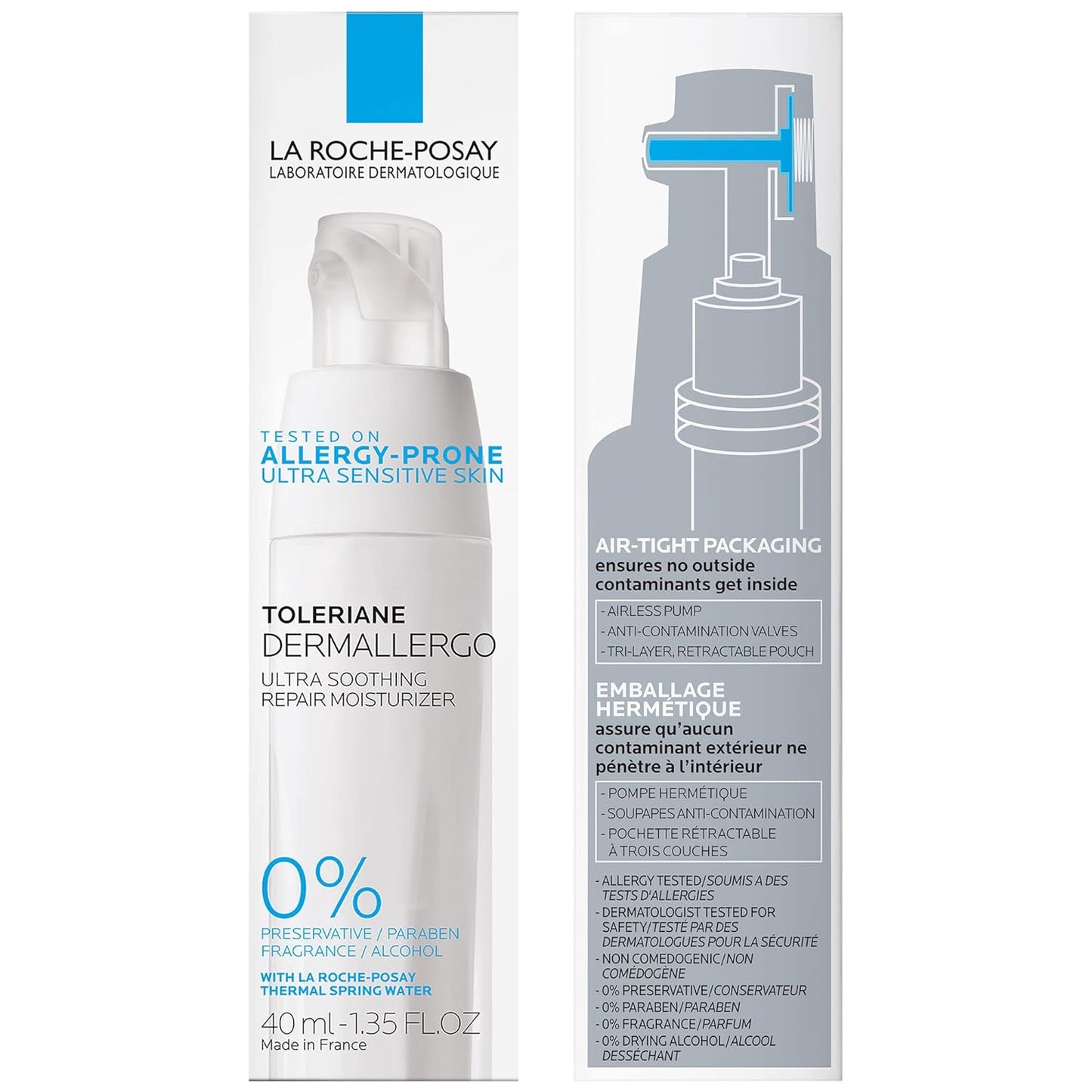 La Roche-Posay Toleriane Dermallergo Ultra Face Moisturizer - Soothing Repair for Sensitive Skin | 1.35 oz