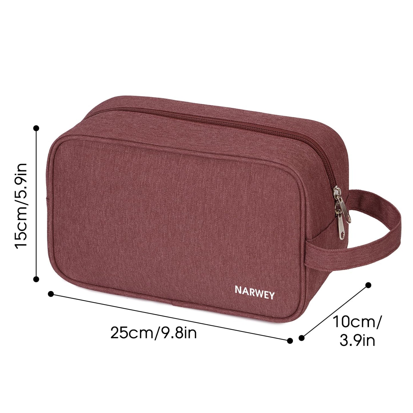 Narwey Travel Toiletry Bag for Women Traveling Dopp Kit Travel Bag for Toiletries Cosmetic Bag Makeup Bag Medicine Bag for Traveling (Jujube Red)