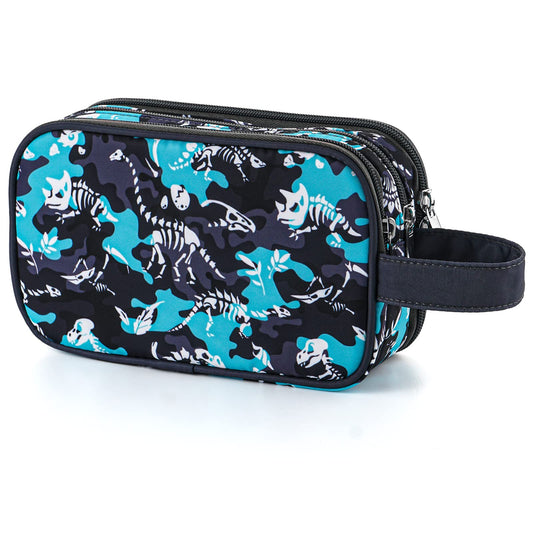 Vipdeal Kids Toiletry Bag for Boys, Travel Toiletry Bag for Little Young Boys Waterproof Hanging Wash Bag Toddler Traveling Toiletries, Dinosaur Black