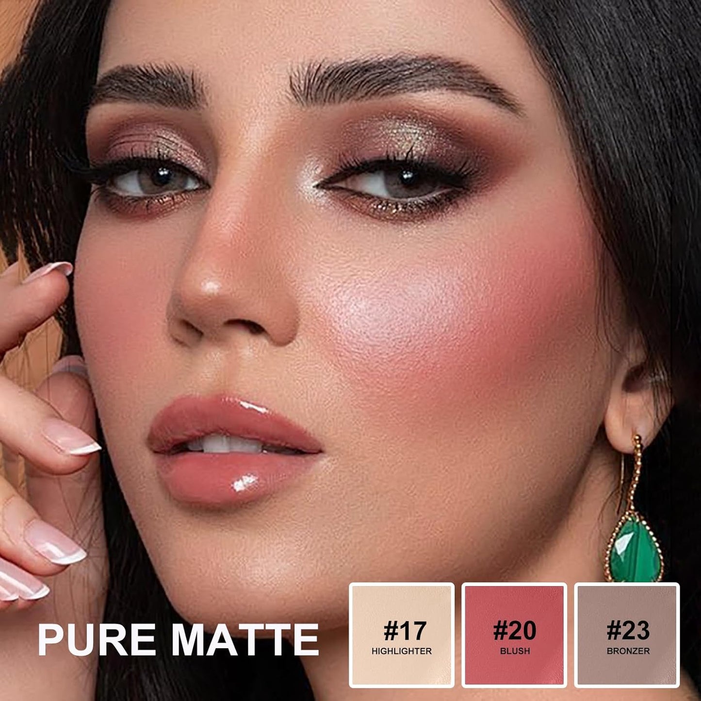 Lezero 3Pcs Contour Stick Makeup Kit, Shades with Highlighter, Blush and Bronzer Stick for Sculpt the Face and All Skin Type, Long Lasting, Smooth, Dewy & Matte Finish, LIGHT