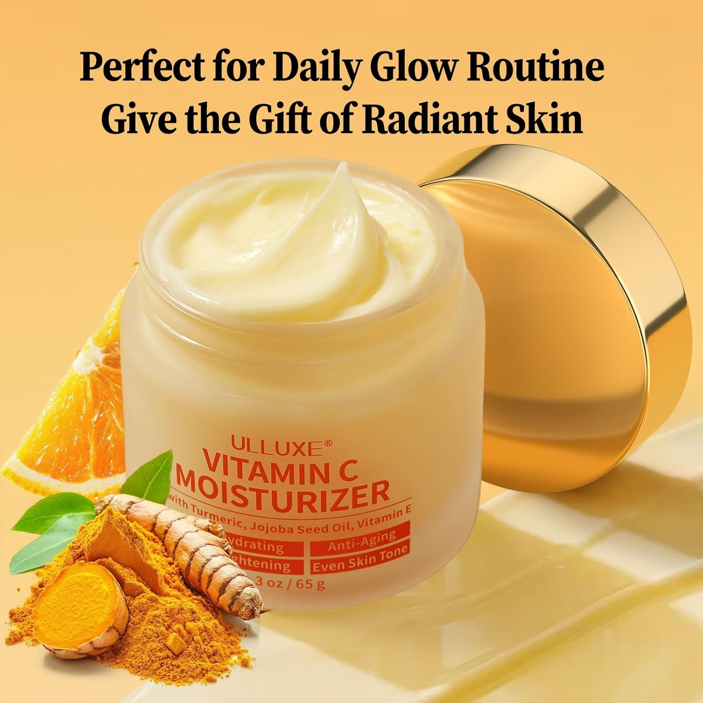 Skiennix Vitamin C Face Moisturizer - Brightening Anti-Aging Cream with Turmeric & Niacinamide, 2.3 Oz