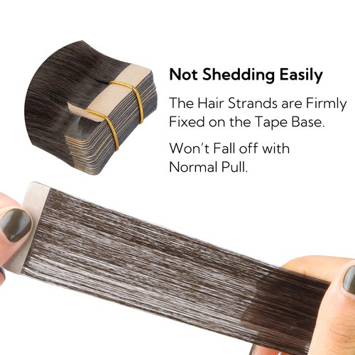HOTBANANA Tape in Hair Extensions, 24 Inch 20pcs 50g Dark Brown Tape in Hair Extensions Human Hair Tape Hair Extensions Straight Remy Human Hair Tape in Extensions