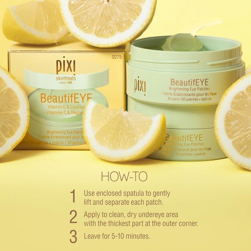 Pixi BeautifEYE Hydrogel Under-Eye Patches - Refreshing Eye Treatment for Dark Circles | 30 Pairs (60 Patches)