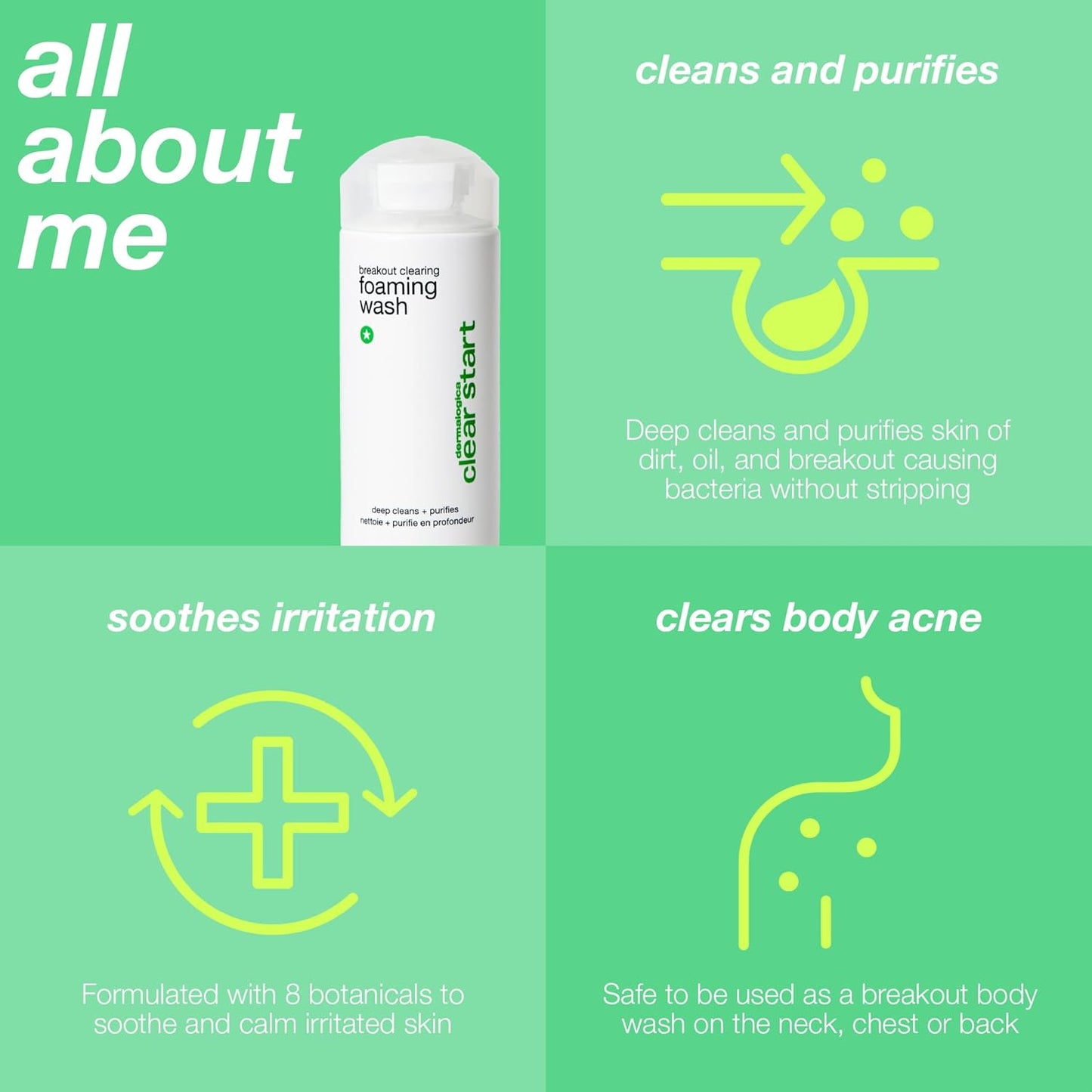 Dermalogica Clear Start Acne Face Wash - Breakout Clearing Foaming Wash with Salicylic Acid & Tea Tree Oil