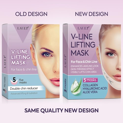 V Shaped Contouring Face Mask Line Shaping Lifting Belt Neck Reduction Jawline Lift Tape Enhancer Face Patch Firming Tightening Skin Chin Up Sculpting Collagen Mask Hyaluronic Acid Aloe Vera 25pcs