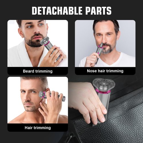 HIENA PRO Beard Trimmer - 3-in-1 Cordless Grooming Kit for Men | Rechargeable Facial, Ear & Nose Clippers