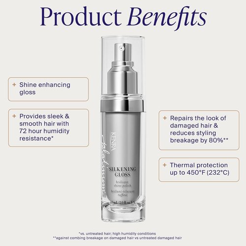 Kenra Platinum Silkening Gloss - Brilliant Shine Polish for Frizz Control | Lightweight Formula for Medium to Coarse Hair